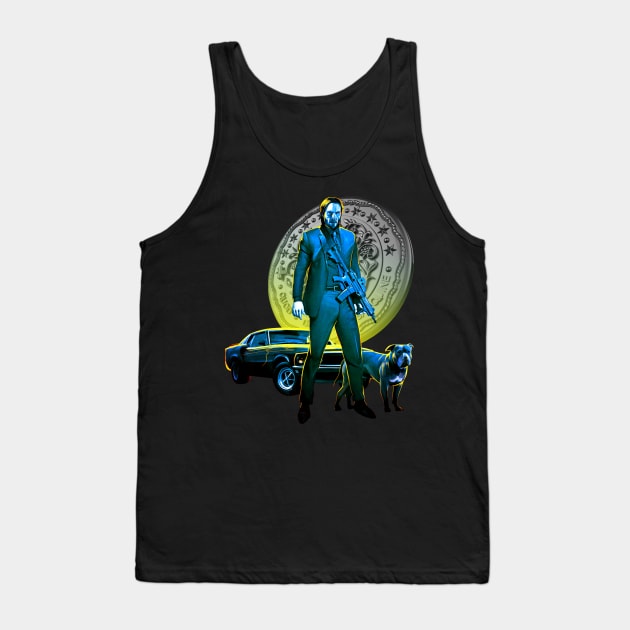 John Wick - Lone Hitman and Cub Tank Top by Montes